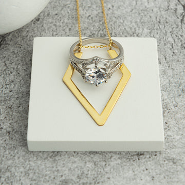 14 k Solid Gold Ring Halter Halskette