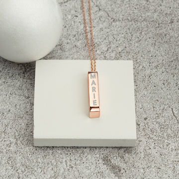 Vertical Bar Necklace Four Sided Necklace