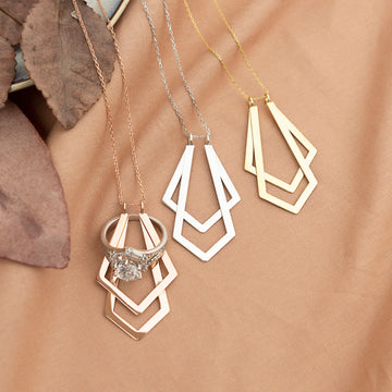 Ring Holder Necklace Geometric