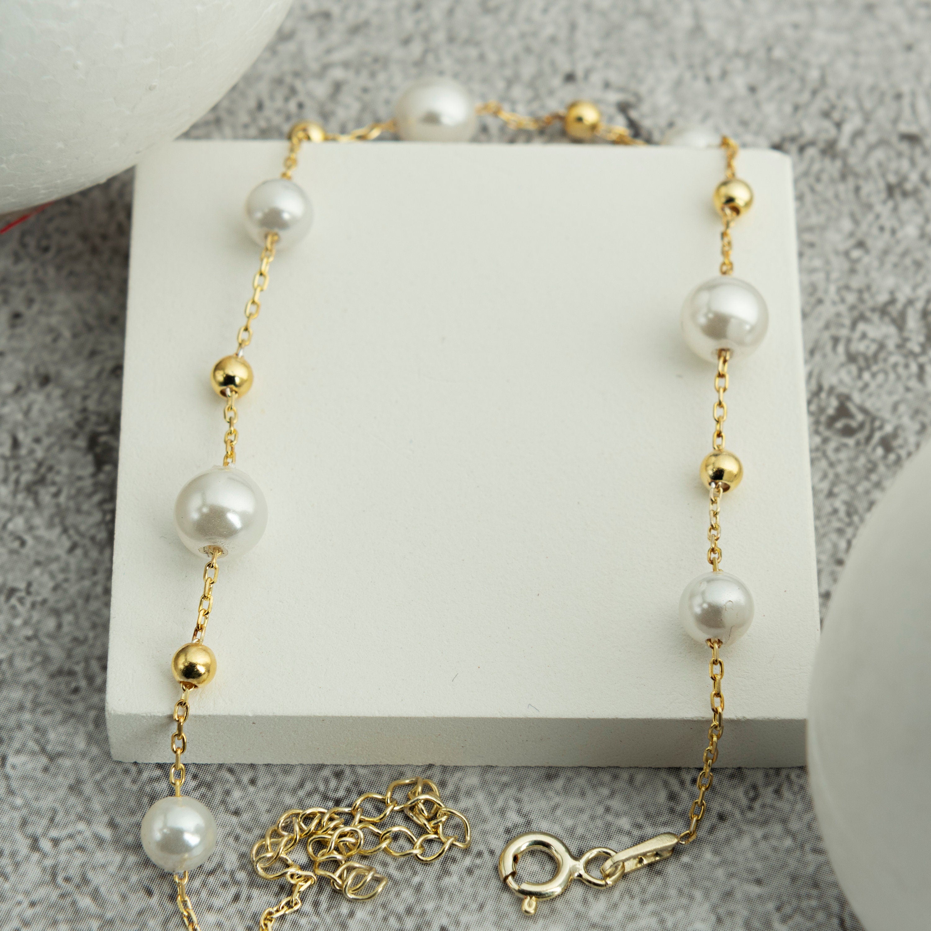 Pearl Sterling Silver Anklet