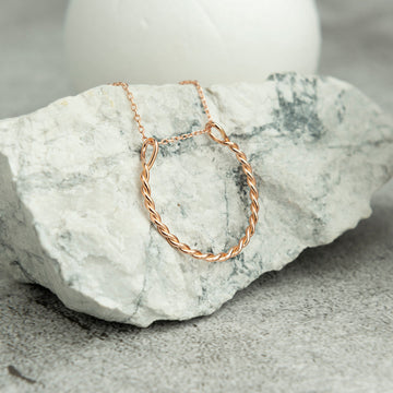 14k Gold Ring Halter Halskette Twisted Wire