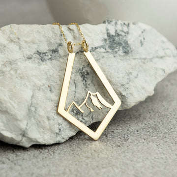 Gold Mountain Ring Holder Necklace
