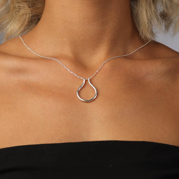 Ring Holder Necklace Horseshoe Double Thick Chain Option