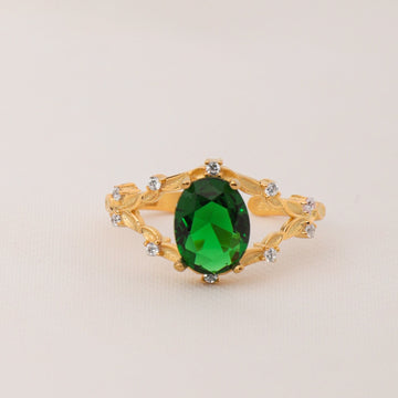 Emerald Green Statement Ring, Emerald Green Cut Promise Ring, Adjustable Emerald Stone Ring, Engagement Rings, Promise Ring, Sterling Silver