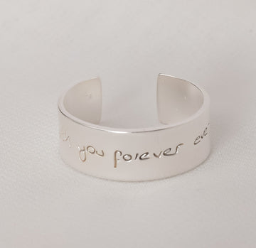 Handwriting Memorial Band Ring, Actual Handwriting Band Ring, Eternity Ring, Unisex Ring, Adjustable Everyday Ring, Personalized Ring