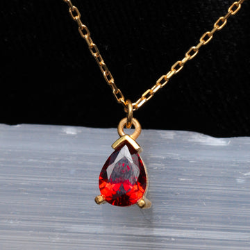 Red Garnet Necklace, Garnet Crystal Pendant, January Birthstone Necklace, Red Garnet Jewelry, Red Garnet Choker, Gift For Men Women