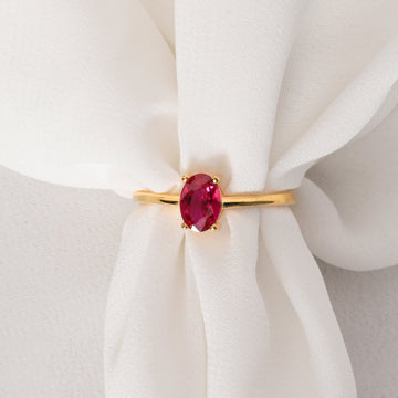 Dainty Ruby Ring 14k White Gold, Pink Oval Ruby Engagement Ring, Gold Ruby Ring For Women, Minimalist Ruby Ring, Solid Gold Ruby Ring