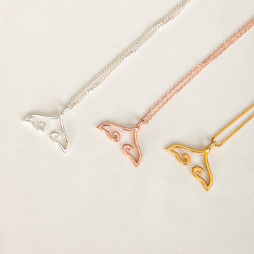 Fishtail Ring Holder Necklace, Ring Keeper Pendant, Ocean Lover Gift, Engagement Gift, Magic Fishtail Ring Holding Pendant