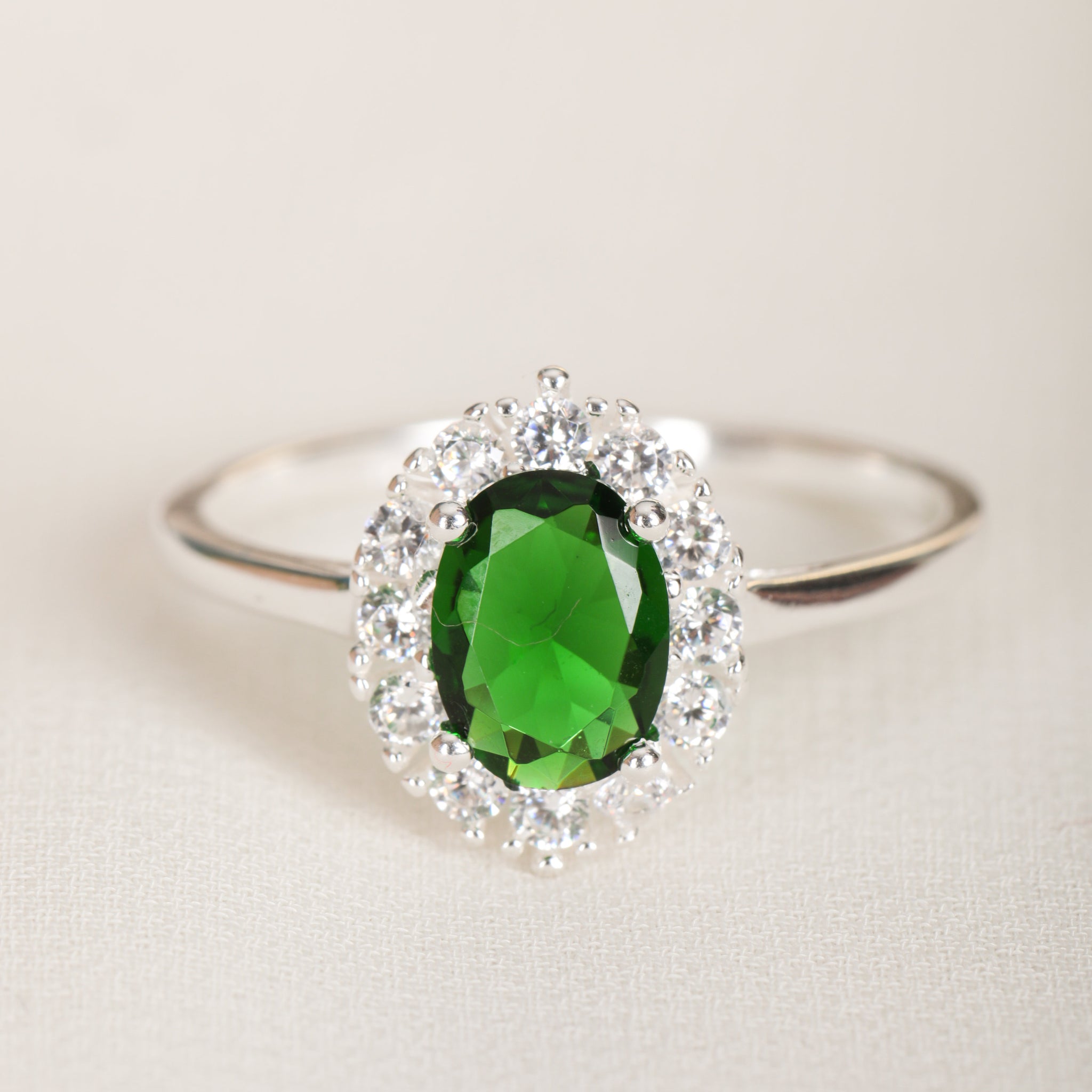 Dainty Emerald Art Deco Ring Engagement Green Emerald Ring Dainty Oval Emerald Ring May Birthstone Ring Promise Ring