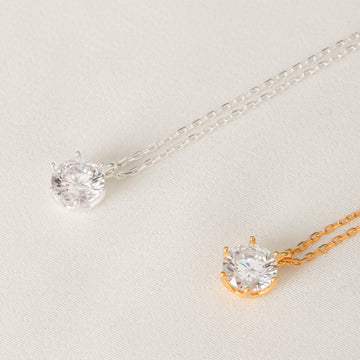 Diamond Necklace Dainty Diamond Silver Necklace Gold Filled 2 CT Diamond Necklace Diamond Choker Pendant