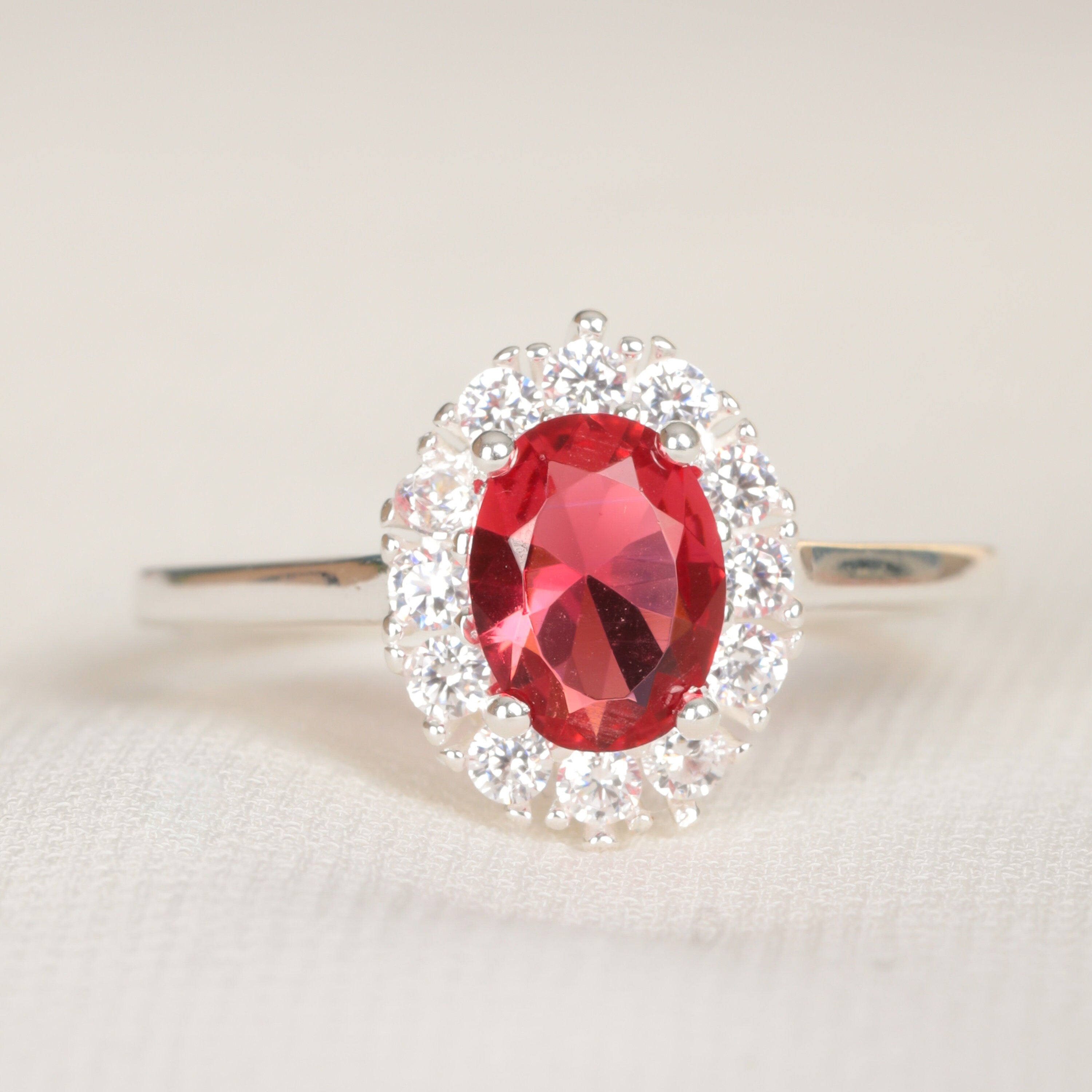 10k 14k White Gold Genuine Marquise Ruby July Birthstone Ring