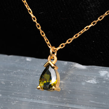 14k Solid Gold 16th Wedding Gift Peridot Necklace Customary 16 Year Anniversary Gift August Birthstone Necklace Gift For Wife Gift For Him