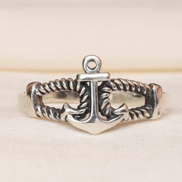 Men's Anchor Ring Nautical Ring Ocean Lover Ring 925 Sterling Silver Anchor Jewelry Captain Gift Husband Gift Father Gift Groomsman